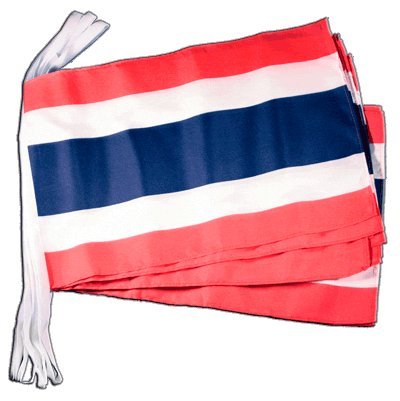 Fahnenkette Flaggen Thailand 30x45cm, Länge 9 m Fahnenkette Flaggen Thailand 30x45cm, Länge 9 m von Flaggenfritze