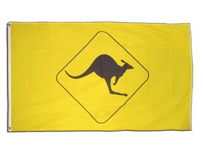 Flagge Känguru Schild - 90 x 150 cm Flagge Känguru Schild - 90 x 150 cm von Digni