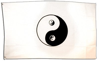 Flagge Ying und Yang, weiß - 90 x 150 cm Flagge Ying und Yang, weiß - 90 x 150 cm von Flaggenfritze