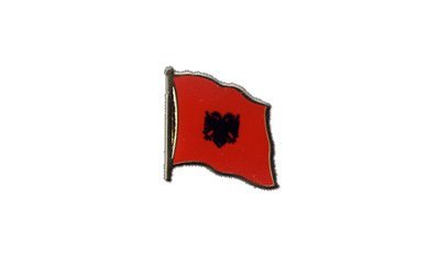 Flaggen-Pin/Anstecker Albanien vergoldet von Flaggenfritze