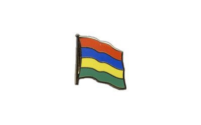Flaggen-Pin/Anstecker Mauritius vergoldet von Flaggenfritze