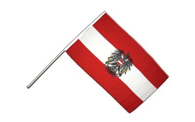 Flaggenfritze® Große Stockflagge Schwenkflagge Österreich mit Adler 60 x 90 cm von Flaggenfritze