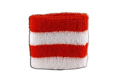 Flaggenfritze® Schweissband Streifen rot-weiß von Flaggenfritze