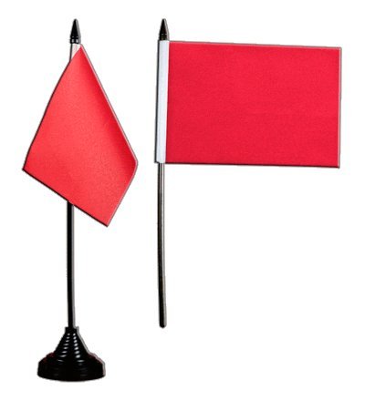 Flaggenfritze® Tischflagge Einfarbig Rot 10x15 cm von Flaggenfritze