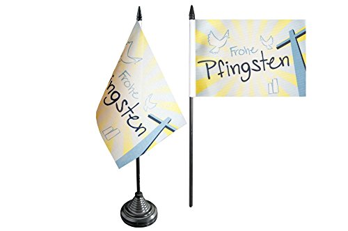 Flaggenfritze® Tischflagge Frohe Pfingsten - 10 x 15 cm von Flaggenfritze