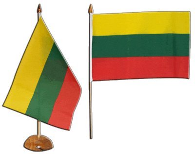 Flaggenfritze® Tischflagge Litauen - 15 x 22 cm von Flaggenfritze