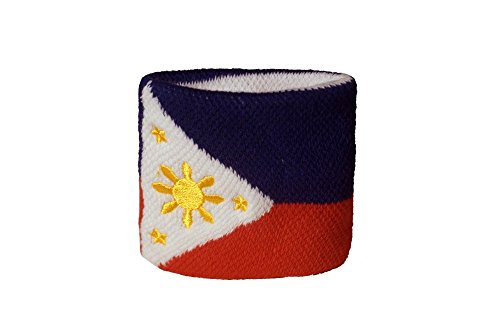 Flaggenfritze Schweißband Motiv Fahne/Flagge Philippinen, 2er Set + gratis Aufkleber von Flaggenfritze