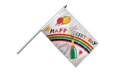 Flaggenfritze Stockflagge Happy Birthday - 30 x 45 cm Flaggenfritze Stockflagge Happy Birthday - 30 x 45 cm von Flaggenfritze