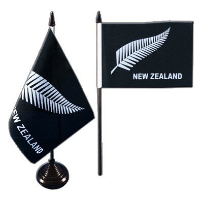 Flaggenfritze Tischflagge/Tischfahne Neuseeland Feder Black + gratis Aufkleber Flaggenfritze Tischflagge/Tischfahne Neuseeland Feder Black + gratis Aufkleber von Flaggenfritze