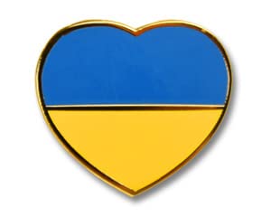 Flaggenpin Ukraine Pin Herz Ukraine Flagge Pin Herz Ukraine Heart Pin Herz-Pin, blau-gelb, 2cm von Flaggenpin