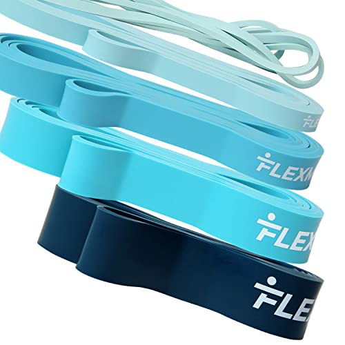Flexmate Widerstandsbänder für das Training von Flexmate, 5 Widerstandsstufen, Klimmzug-Assistent-Band-Set, 100% Latex-Fitnessbänder für Physiotherapie, Kraft, Gewichtheben, Crossfit, von Flexmate