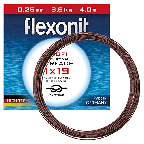Flexonit Unisex – Erwachsene 10C4050801000019C10 Stahlvorfach Angeln Meterware-1x19 0,15mm 2,5kg 4m, Bunt, Normal Flexonit Unisex – Erwachsene 10C4050801000019C10 Stahlvorfach Angeln Meterware-1x19 0,15mm 2,5kg 4m, Bunt, Normal von Flexonit