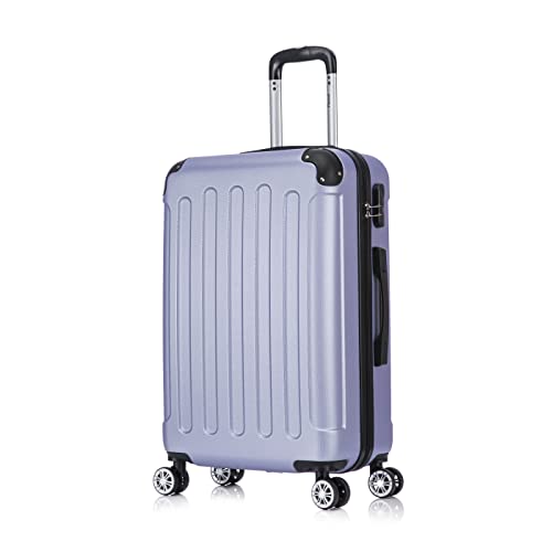 Flexot® Flex-2045 Koffer (16 Farben zur Auswahl) Zwillingsrollen Reisekoffer Trolley Hartschale (L, Flieder) von Flexot