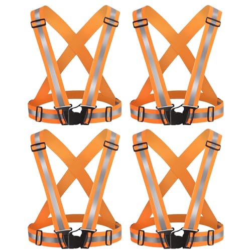 Fleymu 4 Stück Warnschutzweste, Reflektorweste, Verstellbar Warnweste, Elastisch Reflektierend Laufen Weste, Outdoor Sicherheitweste, für Laufen, Joggen, Radfahren, Wandern, Camping, Motorrad Fleymu 4 Stück Warnschutzweste, Reflektorweste, Verstellbar Warnweste, Elastisch Reflektierend Laufen Weste, Outdoor Sicherheitweste, für Laufen, Joggen, Radfahren, Wandern, Camping, Motorrad von Fleymu