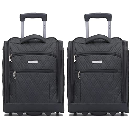 Flight Knight 2er-Set 45x36x20cm easyJet Underseat Carry On Non Priority Approved Handgepack Koffer - 2 Rader - Ultra Lightweight Durable Soft Case Textile Cabin Suitcase Flight Knight 2er-Set 45x36x20cm easyJet Underseat Carry On Non Priority Approved Handgepack Koffer - 2 Rader - Ultra Lightweight Durable Soft Case Textile Cabin Suitcase von Flight Knight