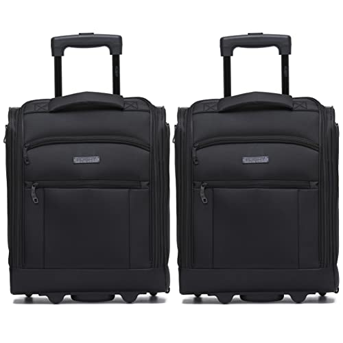 Flight Knight 2er-Set 45x36x20cm easyJet Underseat Carry On Non Priority Approved Handgepack Koffer - 2 Rader - Ultra Lightweight Durable Soft Case Textile Cabin Suitcase Flight Knight 2er-Set 45x36x20cm easyJet Underseat Carry On Non Priority Approved Handgepack Koffer - 2 Rader - Ultra Lightweight Durable Soft Case Textile Cabin Suitcase von Flight Knight