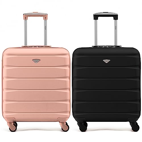 Flight Knight Case 2er-Pack Leichtes, starres ABS-Handgepack mit 4 Radern, zugelassen fur uber 100 Fluggesellschaften, darunter Air France, Ryanair und easyJet, 45x36x20cm von Flight Knight