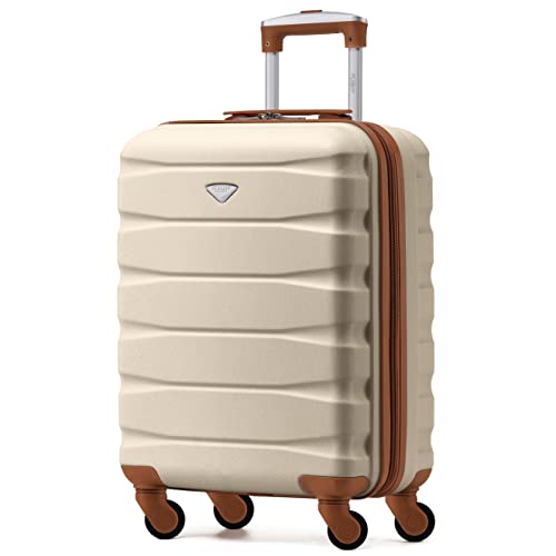 Flight Knight Leichte 4-Rad-ABS-Hartschalenkoffer Handgepack, zugelassen fur uber 60 Fluggesellschaften, einschließlich easyJet, Jet2 und maximale Große fur Ryanair (Priority) 55 x 40 x 20 cm von Flight Knight