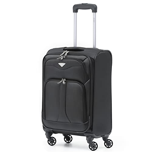 Flight Knight Lightweight 4 Wheel 800D Soft Case Suitcase Robust Anti Crack Cabin Carry On Hand Luggage Approved for Over 100 Airlines Including easyJet, BA & Many More! von Flight Knight