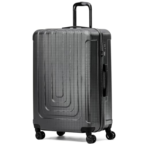 Flight Knight Premium Lightweight Suitcase - Built-In Side Lock - 8 Spinner Wheels - ABS Hard Shell Check In Highly Durable Luggage - Large - 76.5x52x30cm von Flight Knight