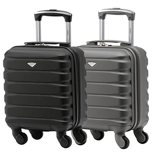 Flight Knight Set Aus 2 Leichten 4-Rad-abs-hartschalenkoffern Kabinen-handgepack, Zugelassen Fur UBer 100 Fluggesellschaften British Airways, Easyjet & Maximale Große Fur Ryanair 40x20x25cm von Flight Knight