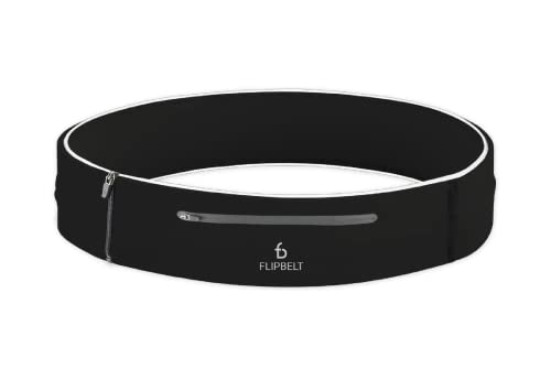 FlipBelt Elite Laufgürtel für Telefon und kleines Zubehör, wasserdichte Trainingsgürtel, Größe XL, Schwarz von FlipBelt