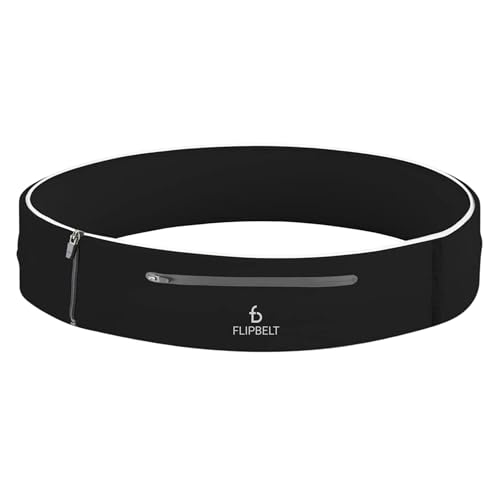 FlipBelt Elite Leichter röhrenförmiger Laufgürtel, Schwarz, Größe M von FlipBelt