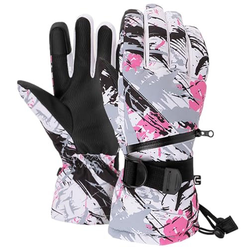 Flkiglm wasserdichte Winterhandschuhe,wasserdichte Schneehandschuhe - Winterhandschuhe wasserdichte Skihandschuhe - Winddichte Winter-Snowboard-Handschuhe für Bergsteigen, Skifahren, Outdoor-Sport von Flkiglm