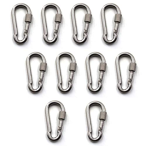 M4 Karabiner mit Schraubverschluss 304 Edelstahl Kletter karabinerhaken Packung mit 10 M4 Karabiner mit Schraubverschluss 304 Edelstahl Kletter karabinerhaken Packung mit 10 von Flomore