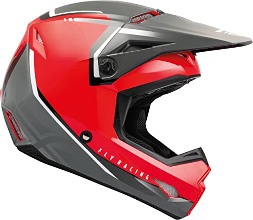 Fly Racing Kinetic Vision Jugend Motocross Helm (Gray/Red,S) von Fly Racing