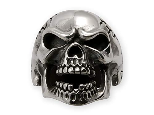 Fly Style 1 Stück Ringe aus Edelstahl - Totenkopf, Alien, Drache, Eisernes Kreuz, Ring Grösse:22.6 mm, Modelle:Zorniger Skull mit Zahnlücke Fly Style 1 Stück Ringe aus Edelstahl - Totenkopf, Alien, Drache, Eisernes Kreuz, Ring Grösse:22.6 mm, Modelle:Zorniger Skull mit Zahnlücke von Fly Style