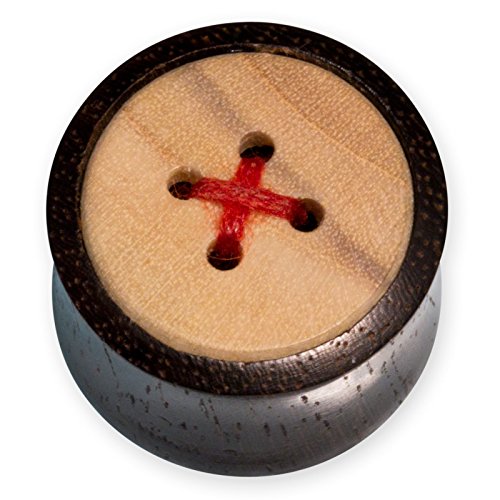 Fly Style Flesh Tunnel Piercing - Holz Tunnel mit Knopf Design, Grösse:8 mm Fly Style Flesh Tunnel Piercing - Holz Tunnel mit Knopf Design, Grösse:8 mm von Fly Style