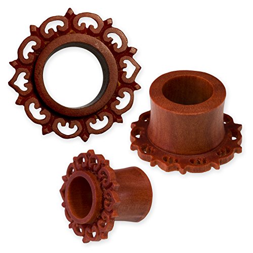 Fly Style Holz Flesh Tunnel · Mandala Blüten Tribal · braun 4 bis 30 mm, Grösse:6 mm Fly Style Holz Flesh Tunnel · Mandala Blüten Tribal · braun 4 bis 30 mm, Grösse:6 mm von Fly Style