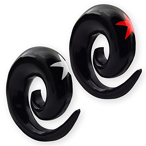 Fly Style Piercing Ohr Expander aus Horn und Knochen - Dehnschnecke Dehnspirale Dehnungsschnecke Dehnsichel, Grösse:10 mm, Farbwahl:rot von Fly Style