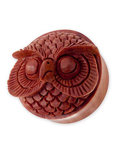 Fly Style handgeschnitzter Ohr-Plug aus Holz mit Eulen-Motiv, Grösse:20 mm Fly Style handgeschnitzter Ohr-Plug aus Holz mit Eulen-Motiv, Grösse:20 mm von Fly Style