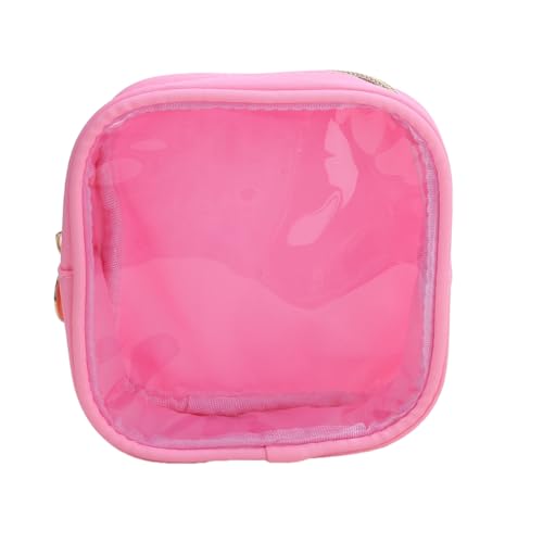 Flybloom Mini Durchsichtige Make-Up-Organizer-Tasche Für Damen, Reise-Kulturbeutel, Kleine Süße Kosmetiktasche Mit Reißverschluss(Rosa) von Flybloom