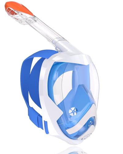 Flyboo Tauchmaske Schnorchelmaske Vollmaske,180-Grad-Sicht Tauchmasken mit Panorama-Vollgesichtsdesign,Sportkameras Kompatible Taucherbrille für Erwachsene und Kinder von Flyboo