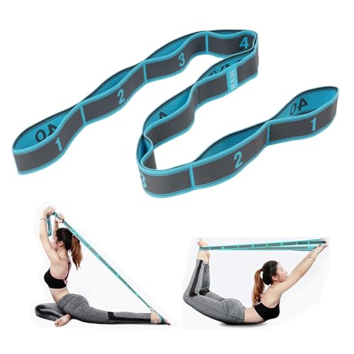 Yoga Stretch Gurt, Stretching Band Fitnessband mit 9 Schleifen, Verstellbares Übungsband Fitnessbander für Fitness, Pilates, Tanztraining, Gymnastik Yoga Stretch Gurt, Stretching Band Fitnessband mit 9 Schleifen, Verstellbares Übungsband Fitnessbander für Fitness, Pilates, Tanztraining, Gymnastik von Flyicloud