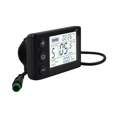 Elektrofahrrad S866 LCD Display, Elektrisches E Bike Display Messgerät 5 Pin und Wasserdichter Stecker, Fahrradcomputer Meter 24V 36V 48V Tachometer Kilometerzähler Bedienfeld für Roller/Mountainbik Elektrofahrrad S866 LCD Display, Elektrisches E Bike Display Messgerät 5 Pin und Wasserdichter Stecker, Fahrradcomputer Meter 24V 36V 48V Tachometer Kilometerzähler Bedienfeld für Roller/Mountainbik von Flylin