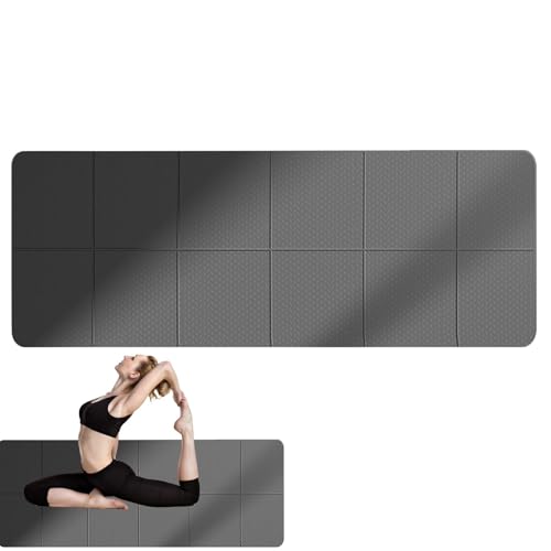 FmtwPhn Faltbare Fitnessmatte, tragbare -Gymnastikmatte, Barfuß-Trainingspad für Herren, Heimtraining, Fitness, Fitnessstudio, Yoga, 183 x 61 x 0,3 cm von FmtwPhn