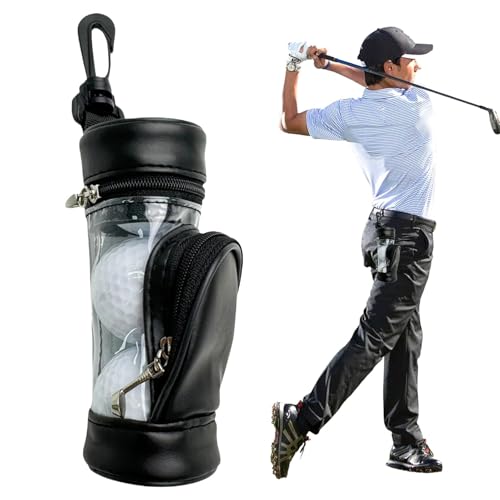 Fmzrbnih Golfballtasche – Tragbare Golf-Tee-Tasche, Golfball-Hülle | Golf-Tee-Tasche Mit 3 Bällen, Golfball-Sammeltasche, Golf-Zubehör Für Golftraining, Training, Wettkampf, (5,12 X 2,56 X 1,77 Zoll) von Fmzrbnih