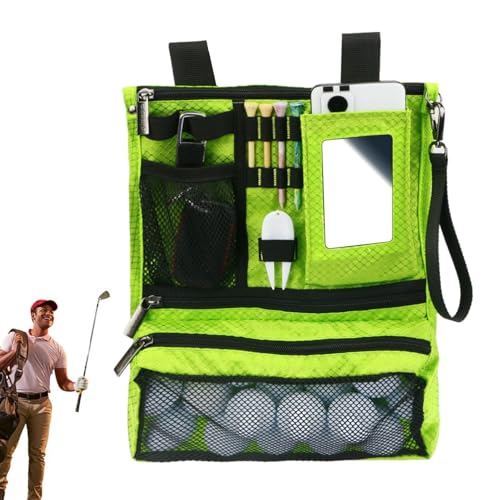 Golfballtasche – Golfball-Aufbewahrungstasche, Faltbare Wertsachentasche Mit Reißverschluss | Multifunktionale Golf-Minitasche, Organizer-Tasche, Golftasche Für Ballmarker, Handschuhe, Handy, 30 X 25 von Fmzrbnih