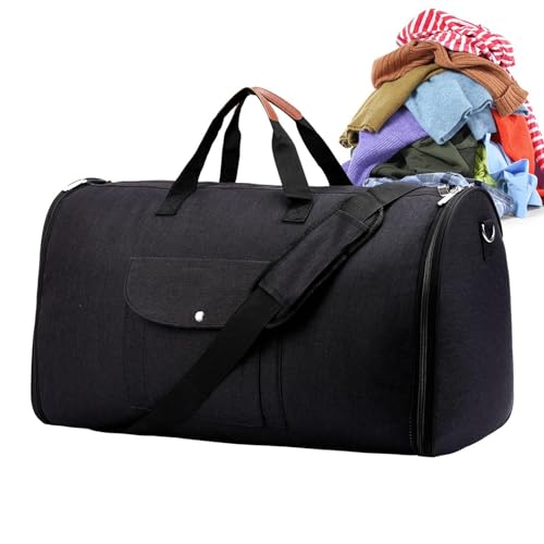 Kleidertasche, 2-in-1, wandelbare Wochenendtasche, Handgepäcktasche, wandelbare Duffle-Kleidertasche für Herren, Koffer, Anzug, Business-Reisetasche, Schwarz , Refer to description, Unisex von Fmzrbnih