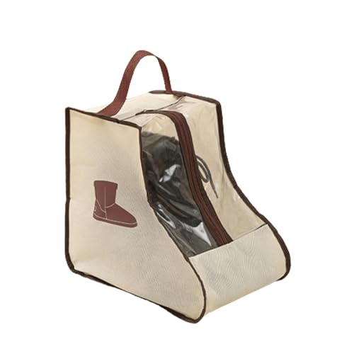 Schuhtasche für Stiefel – Mehrzweck-Organizer für Kleiderschrank, tragbare Aufbewahrungsbox für Stiefel | Tragetasche für hohe Stiefel, staubdicht mit Griff, schützender Reise-Organizer, beige, Short von Fmzrbnih