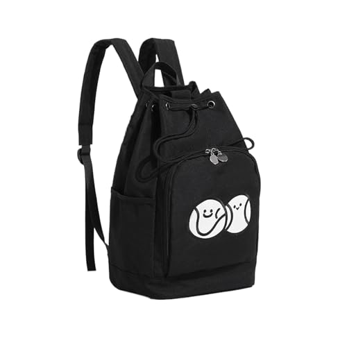 Tennis-Rucksack für Damen, Doppel-Schultergurte, tragbar, verstellbar, Tennis-Rucksack mit großer Kapazität, multifunktionale Tennistasche, stilvolle Tennis-Rucksäcke für Damen und Herren, (schwarz, von Fmzrbnih