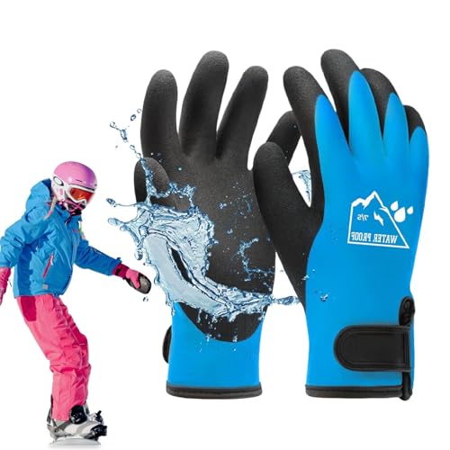 Winterhandschuhe Herren Wasserdicht,Wasserdichte Winterhandschuhe Damen - Fäustlinge für kaltes Wetter,Warme Winterhandschuhe für kaltes Wetter, Fahrhandschuhe, winddichte, rutschfeste Sporthandschuhe von Fmzrbnih