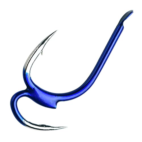 Angelhaken 10 stücke Angelhaken Gold Hoher Kohlenstoffstahl Zwei Kraftspitze Scharfer Kampfhaken mit Stachelfischgeräte for Seefischen Pesca Thkfish Angelhaken (Color : Blue, Size : 8) von FnnEmg