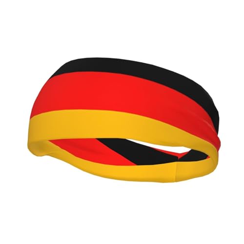Sportliche Stirnbänder mit Deutschland-Flagge, Unisex-Schweißbänder für Basketball, Tennis, elastische Fitness-Studio-Übung, Lauf-Stirnbänder von FoRes