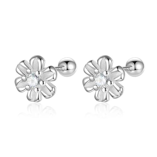 Focisa 925 Mode Blume Schraube Ohrstecker Geeignet Für Töchter Fine Jewelry Weiß von Focisa