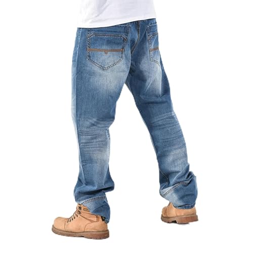 Focisa Jeans Herren Hose Jeanshose Lose Plus Size Baggy Jeans Hip Hop Weites Bein Bequeme Parkour Streetwear Denim Hosen Lange Hosen Männlich 44 077 von Focisa